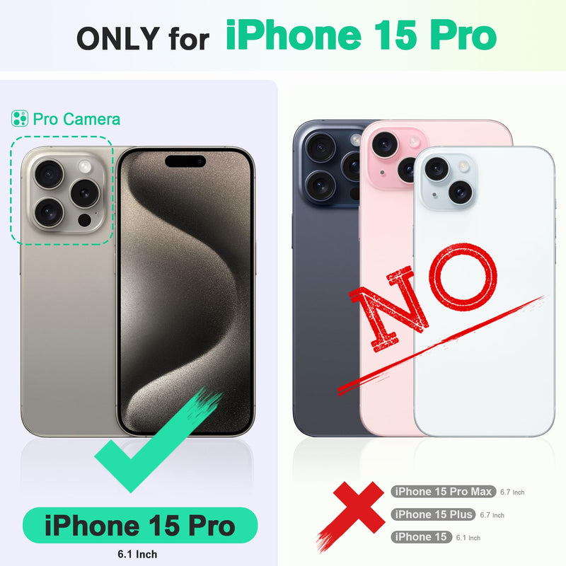 [Australia - AusPower] - TUCCH Case for iPhone 15 Pro Wallet Case, RFID Blocking [4 Card Holder] Kickstand [Shockproof TPU Inner Shell] PU Leather Magnetic Protective Flip Cover Compatible with iPhone 15 Pro 6.1" 2023, Black 