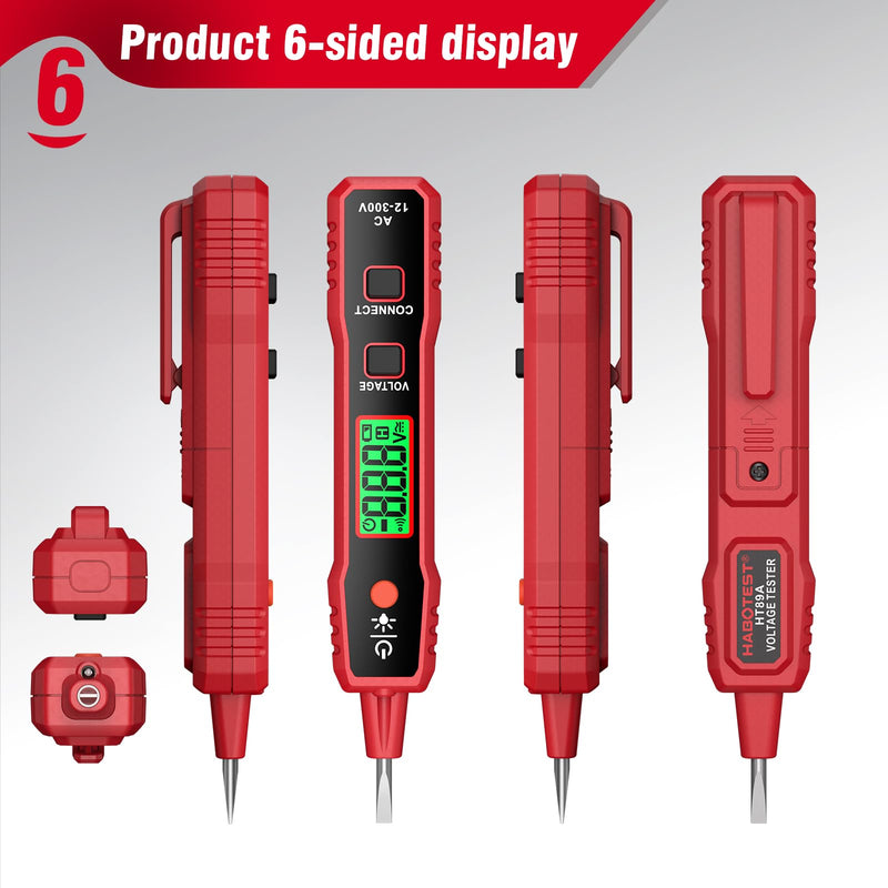[Australia - AusPower] - Voltage Tester, HABOTEST Voltage Tester with LCD Display, Live/Null Wire Tester, Electrical Tester Buzzer Alarm and Flashlight, Wire Breakpoint Finder for Home,Car,Light 