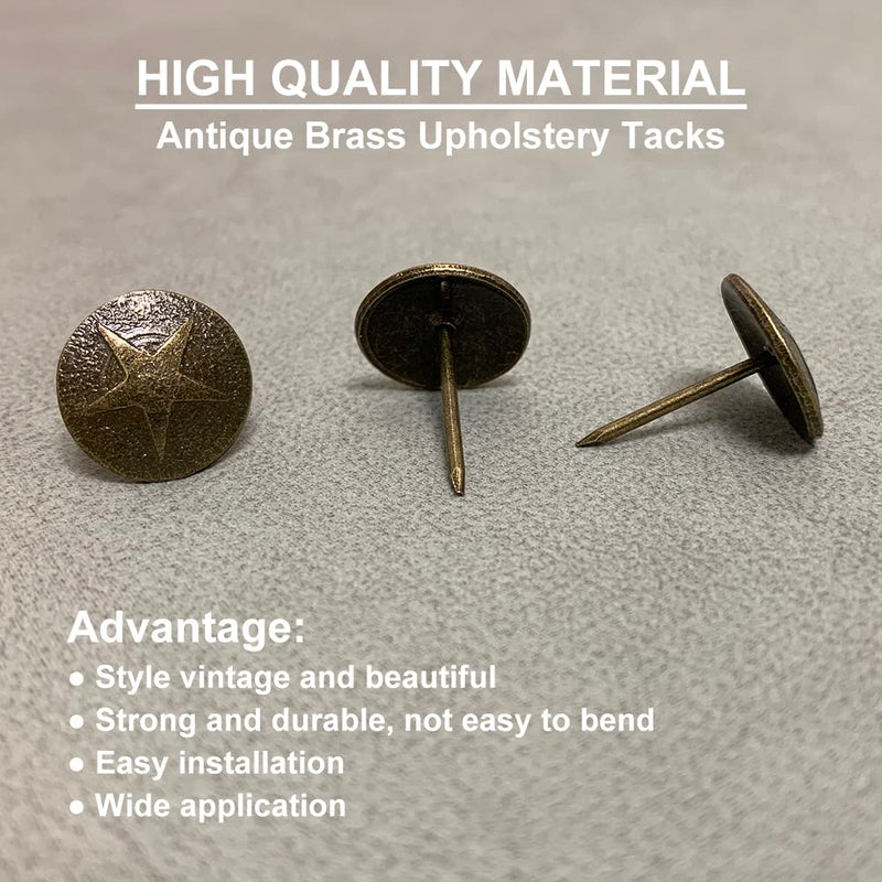 [Australia - AusPower] - Upholstery Tacks, Furniture Upholstery Nails for Decorative, 100 PCS 5/8 inch Upholstery Decorative Tack for Furniture DIY Decorative, Home Decor, Antique Brass 