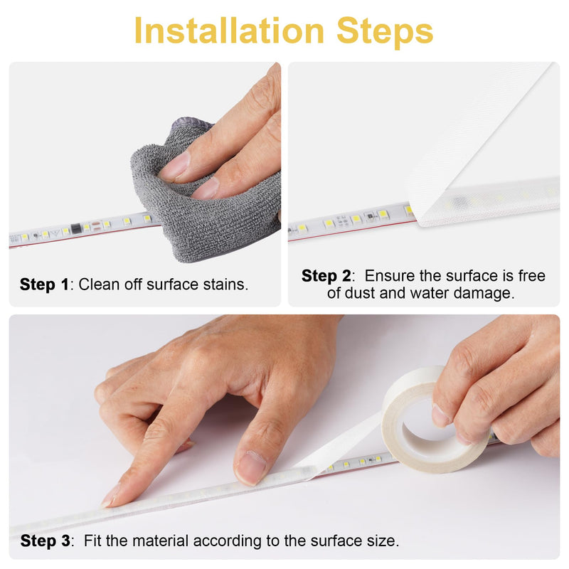 Light Soften Tape 2 PCS 0.78inx32.8ft LED Light Strip Masking Tape for Slightly Diffuser Light,White White