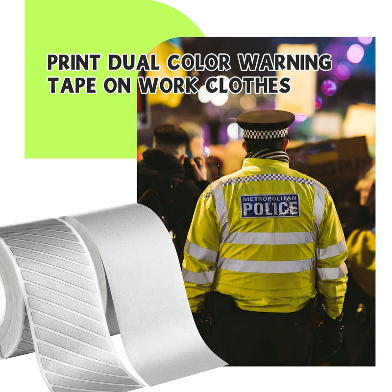 Crowye 2 Pcs 2" x 33ft/11 Yard High Visibility Reflective Heat Transfer Vinyl Tape Silver Iron on Fabric Clothing Tape Safety Heat Transfer Film Supplies for Shirts, 2 Styles(Stripe, Plain, Silver) Stripe, Plain