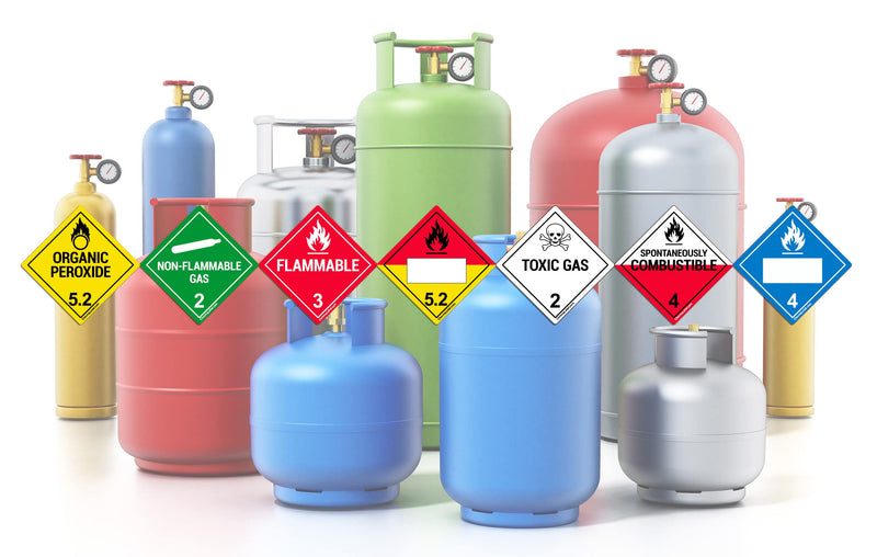 ChromaLabel 1 Inch Permanent Durable Square D.O.T. Hazard Labels, Class 2 Non-Flammable Gas, 250/Roll 1" x 1"