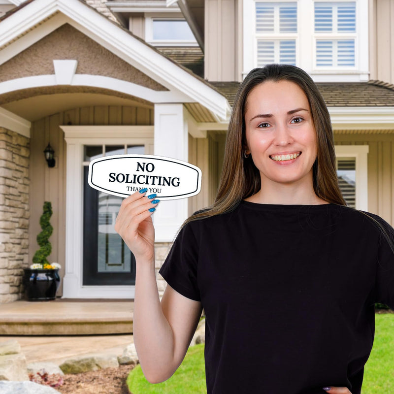 [Australia - AusPower] - No Soliciting Sign For House Thank You Sign, (SI-1549) 2.5x6.2 Inches, Aluminum Composite Made in USA by Sigo Signs Medium SI-1549 