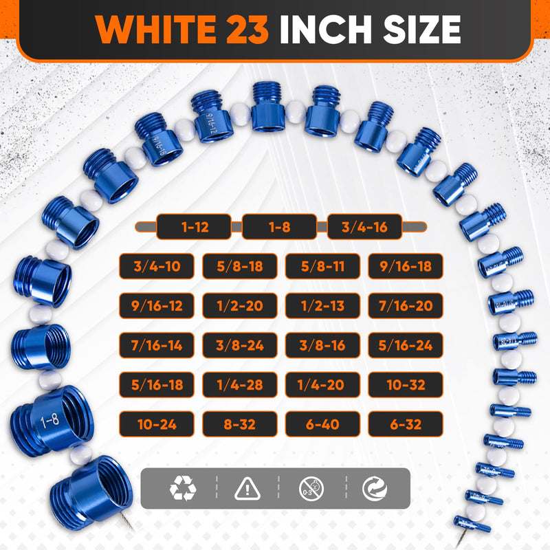 [Australia - AusPower] - ASDFGHT Nut and Bolt Thread Checker - SAE and Metric Size Identifier - (44 Gauges) Aluminum Nut Bolt Measurement Tool Red & Blue 44 specifications 