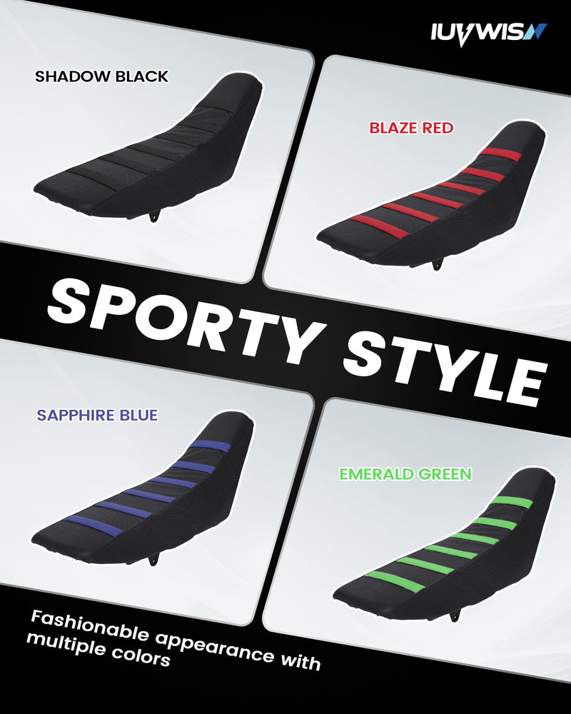 Motorcycle Soft Seat Cover Gripper Non-Slip Seat Cover Universal for Dirt Pit Bike Dual Sport Enduro Motocross Black