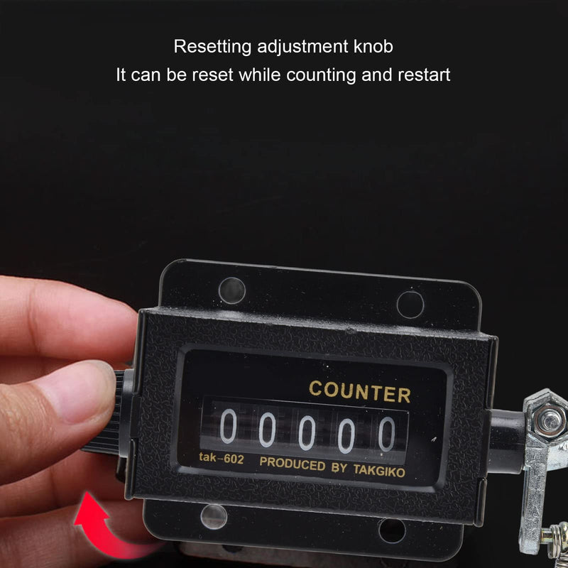 [Australia - AusPower] - Bale Counter, Number Counter Reliable Durable 5 Digit Counting Reset Function Glass Mirror Design for Machine for Industry for Printing 