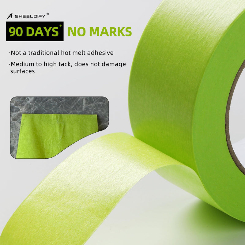 Gen.III Seam Tape Specialized for Floor Protection | Edge Tape | Masking Tape, 90 Day+ (Green, 1 Roll, 2" x164') Green 1 Roll, 2"x164‘