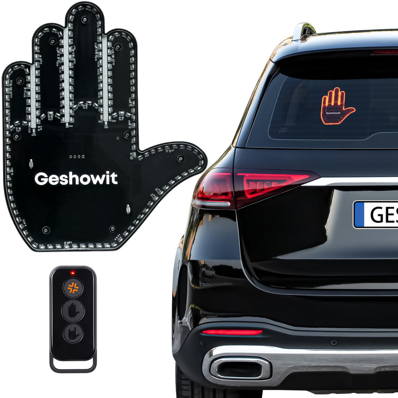 Car Accessories for Men, Car Finger Light with Remote - Give The Bird & Wave & Love to Drivers - Truck Accessories, Finger Flicker LED Hand Gesture Signs, Ideal Gift for Men and Women Black