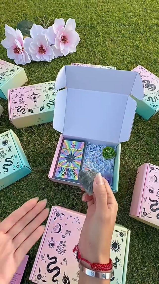 ESOTHERIC Leo Birthday Gifts for Women- Zodiac Gifts Box Set with Crystals, Oracle Card Deck, Zodiac and Constellation Necklace, Succulent Candle, Incense Cones, Horoscope and Crystal Guide