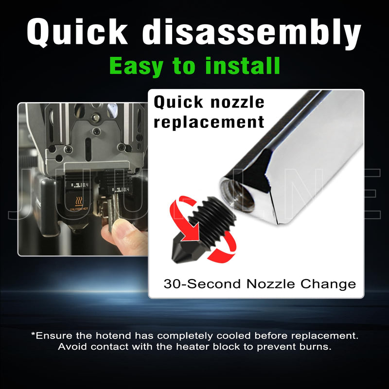 3PK 0.2+0.4+0.6mm p2s hotend Kit for Bambu lab P2S/X2D/H2D/H2S/H2C Anti-Clogging & Leak-Proof Design for Bambu Lab P2s Nozzle Hardened Steel Wear-Resistant P2S Extruder Kit for Bambu P2s Combo
