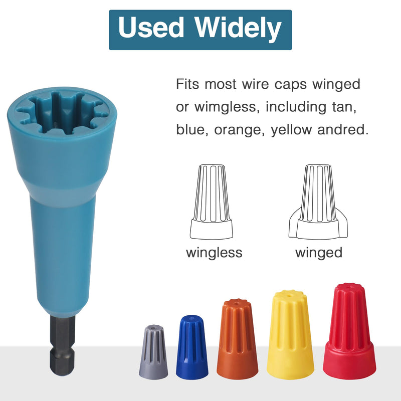 [Australia - AusPower] - Wire Nut Twister,Wire Twisting Tool,Wire Nut Twiter for Drill,Spin Twist Wire Connector Socket,Wire Connector Driver with 1/4" Chuck,Wire Stripping and Twisting Tool for Cable Quick Stripping(2pcs) Wire Nut Twister Blue&Metal 