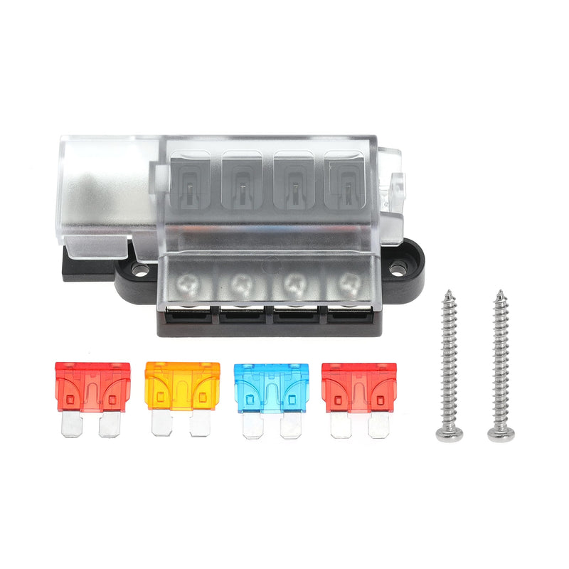 [Australia - AusPower] - 4 Circuit Fuse Block for ST Blade #5045 with Cover for Marine 