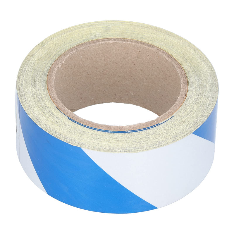 Reflective Blue White Striped Safety Warning Tape, High Visibility Strong Adhesive, Caution Tape for Industrial Commercial Floor Wall