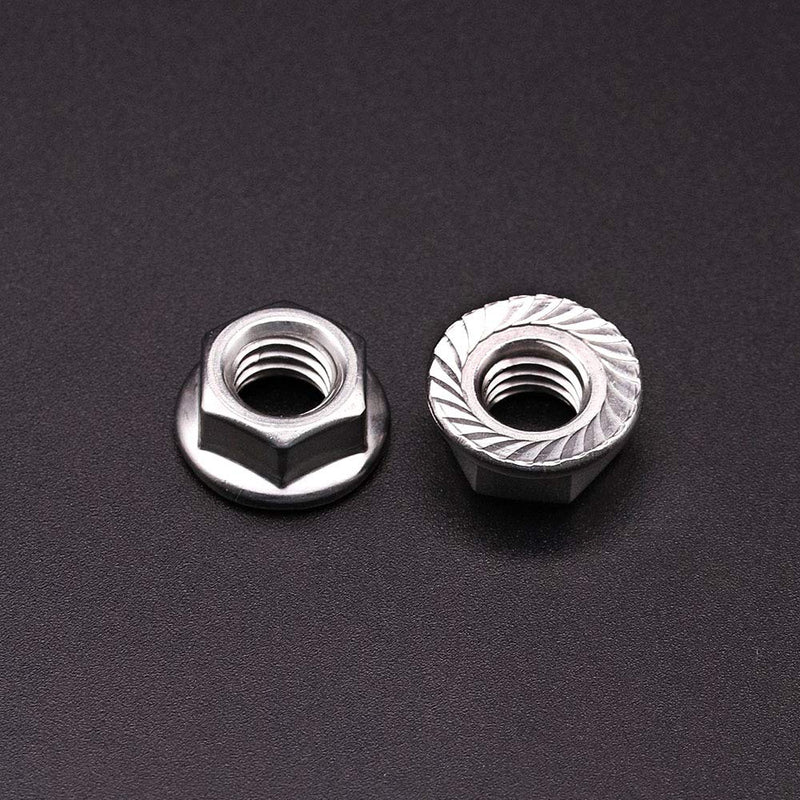 [Australia - AusPower] - M5-0.8mm (50 pack) Serrated Flange Hex Locknuts, 304 Stainless Steel 18-8 lock nut, Finish Hex lock Nut M5-0.8mm 50 