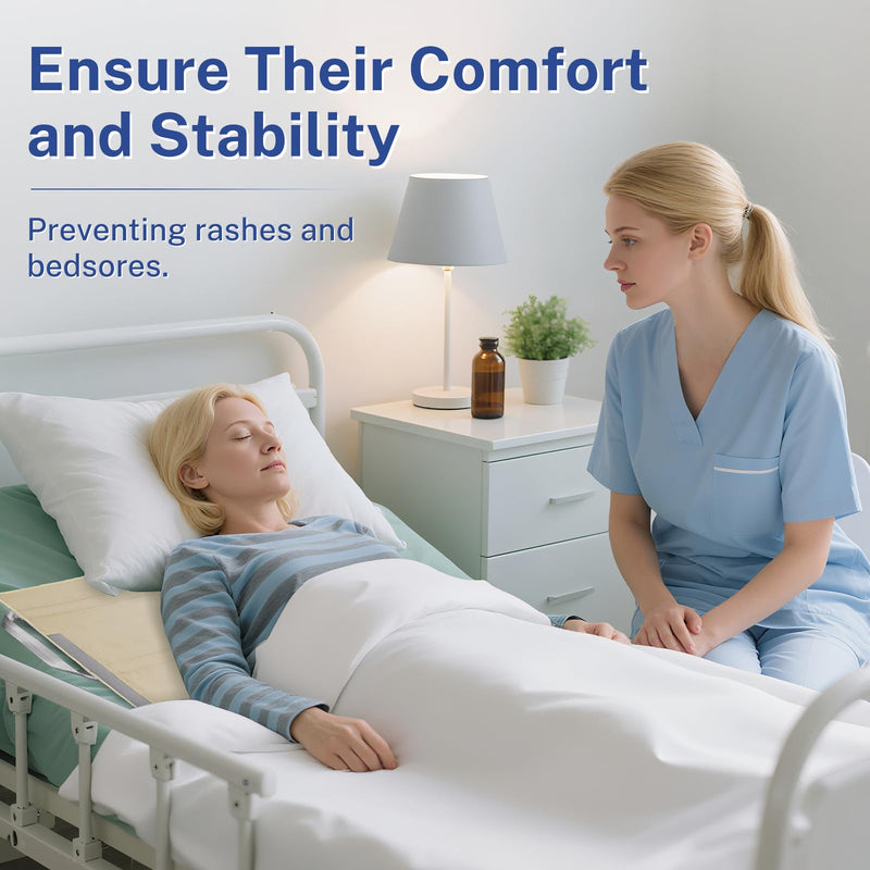 [Australia - AusPower] - Underpad and Positioning Bed Pad dismountable Washable Waterproof Incontinence pad underpad with Reinforced Handles Transfer Sheet pad for Turning Inconvenience Care 34"× 45" （Grey） 