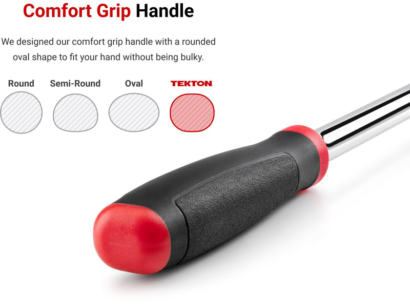 TEKTON 3/8 Inch Drive x 12 Inch Flex Head Long Ratchet | SRH22112 Non-Quick-Release