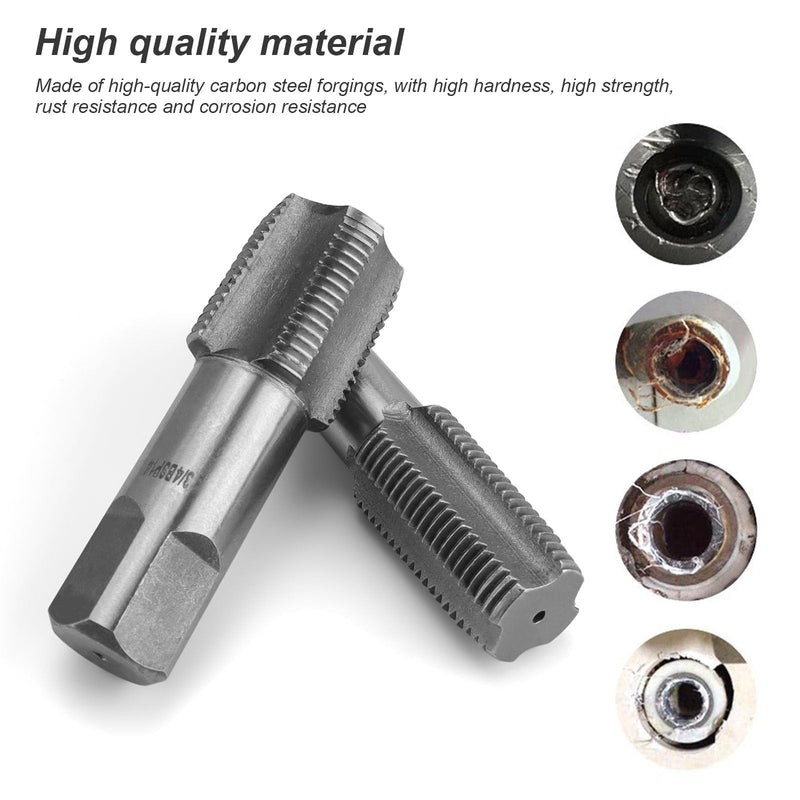 [Australia - AusPower] - DEANKEJI 2-Piece Set Pipe Threading Tool, 1/2" Re Threadings Tool, 3/4"Pipe Threading Tools, Tap Set with Plastic Storage Box, for Repairing Pipes Thread Connections 