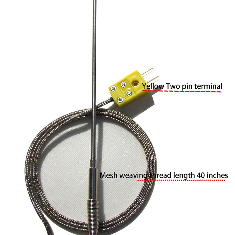 [Australia - AusPower] - TL1917SL K Type thermocouple Probe -50℉~1100℉ 0.13in/40in 
