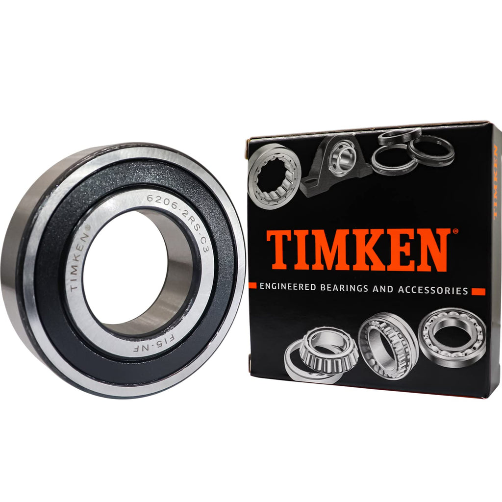 2PACK TIMKEN 6206-2RSC3 Double Rubber Seal Bearings 30x62x16mm C3 Clearance Pre-Lubricated and Stable Performance and Cost Effective Bearings