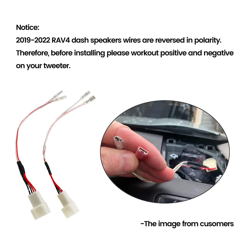 [Australia - AusPower] - RED WOLF Car Front Dash Tweeter Speaker Wiring Harness for 2008-2022 Toyota RAV4 Camry 4Runner Highlander Scion, 2010-2019 Subaru Forester Factory Speaker Replacement Adapter Connector Non JBL System 2PCS 