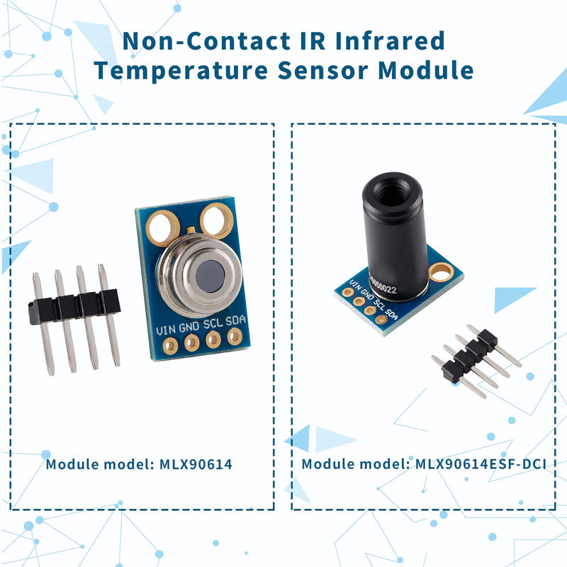 [Australia - AusPower] - MLX90614ESF-DCI Non-Contact Infrared Temperature Sensor Module High Precision Infrared Temperature Sensor Module Long Distance 50cm Serial Port IIC Suitable for Arduino/DIY (GY-906-DCI) 