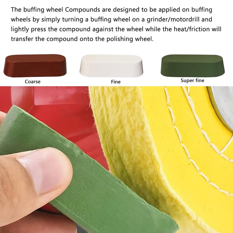 [Australia - AusPower] - 137PCS Buffing Wheel Polishing Kit with Polish Compound, Rotary Tool Accessories with 1/8" Shank, Abrasive Wheel Buffing Polishing Wire Brushes Wool Felt Cotton Mounted Compatible with Dremel 