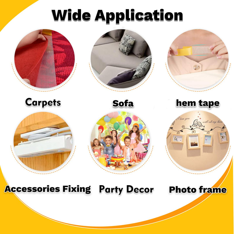 Double Sided Fabric Tape Heavy Duty Mounting Tape 1" x 33FT Resistente Clear Super Sticky Body Tape with Fiberglass Mesh High Tack Strong Adhesive for Fashion Clothes Carpet Arts 1 in x 33 ft