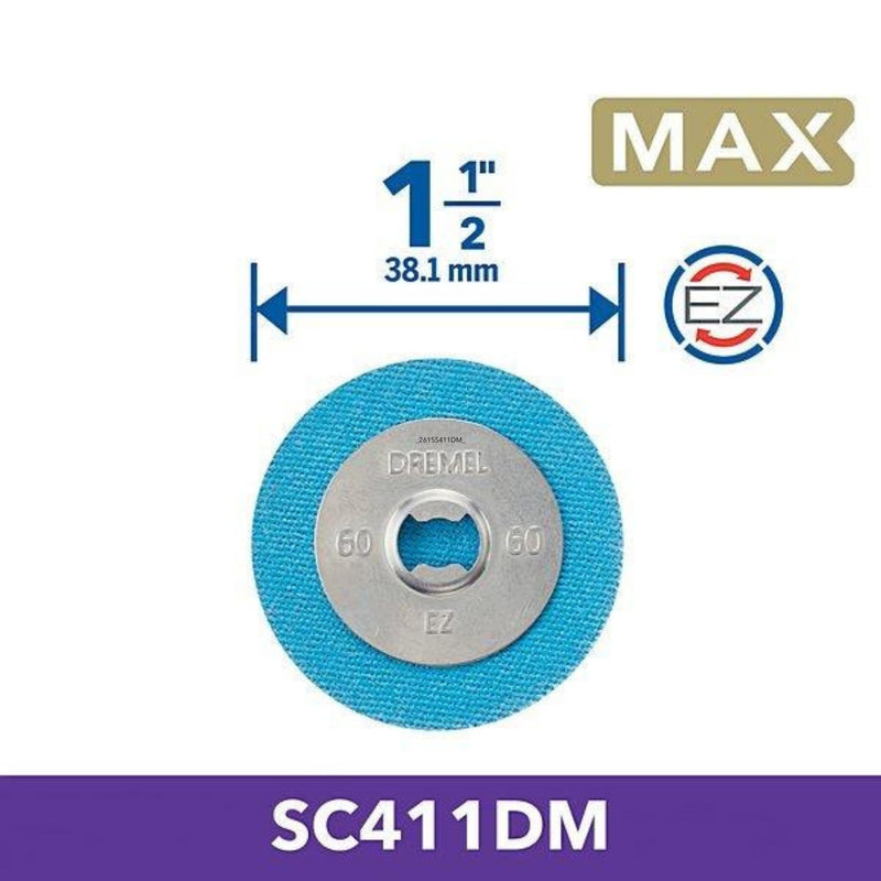Dremel MAX High Performance Grinding Disc (SC411DM), 3 aluminum oxide grinding discs with a 3.2 mm diameter for shaping/smoothing wood, plastic, and metal, 60 gritLonglife (3x)