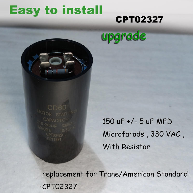 CPT02327 135-162 MFD 330 VAC Start Capacitor Replacement for Trane CPT02327, CPT-2327