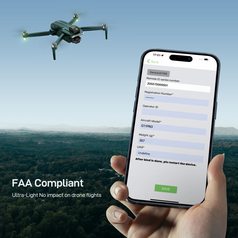 [Australia - AusPower] - G115S Remote ID Module for Drone, RID Module with Buzzer, FAA Compliant Remote Identification Broadcast Module, Lightweight GPS Tracker, 5hrs Battery Life, Spare Parts for FPV Drones & RC Aircraft G115S 