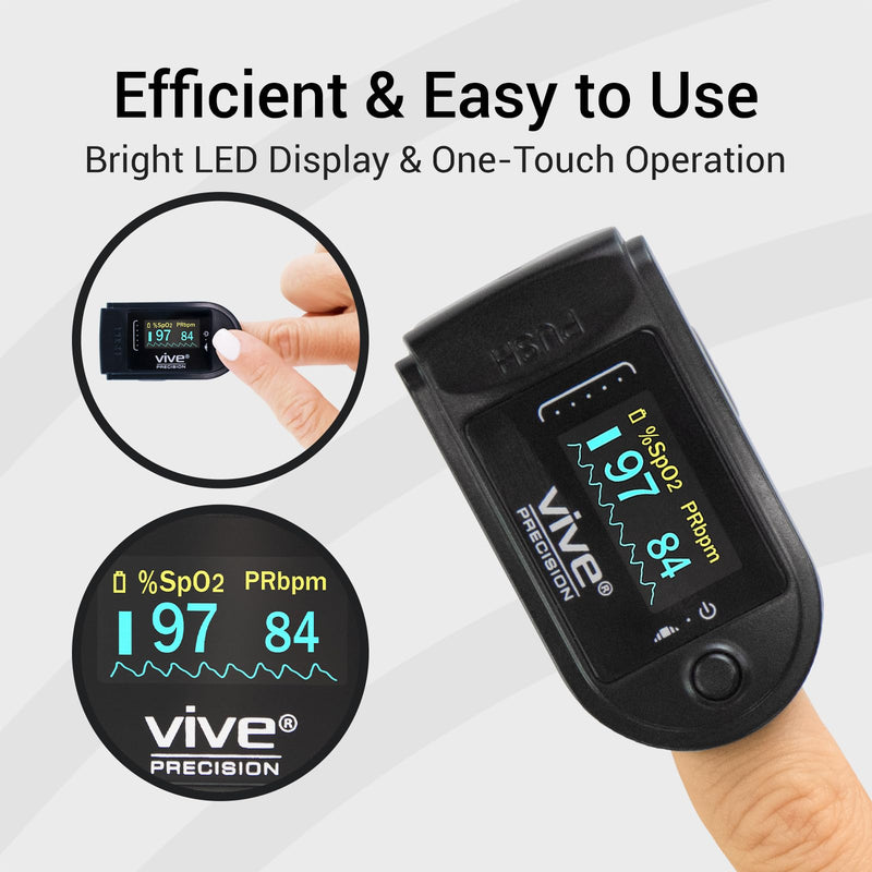 [Australia - AusPower] - Pulse Oximeter - Oxygen Monitor Fingertip, Heart Rate Medical Grade Sensor LED Display - Accurate Finger Meter For Saturation SpO2, Lanyard & Batteries Included - FSA/HSA Approved 