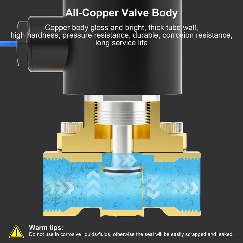 [Australia - AusPower] - TAILONZ PNEUMATIC 3/4 Inch NPT 12V Brass Electric Solenoid Valve 2W-200-20 Normally Closed Water, Air, Diesel DC12V 3/4" 