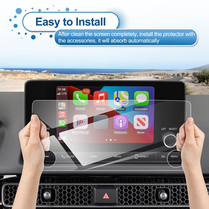 [Australia - AusPower] - 2022 2023 2024 Civic Screen Protector for Honda Civic (Sport/LX/EX/EX-L) 7-inch Touch Screen, 2022 2023 Civic Tempered Glass 2024 Civic Navigation Accessories HD Transparent Protective Film 
