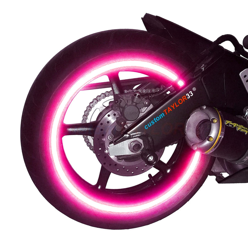 customTAYLOR33 New Special Edition Hot Pink High Intensity Grade Reflective Copyrighted Safety Rim Tapes, 17" (Rim Size for Most SportsBikes) 17" (Rim Size, for SportsBikes)