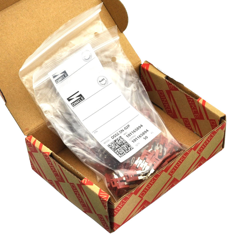 [Australia - AusPower] - Dinkle DSS2.5N-02P DIN Rail Terminal Block Press-Fit Jumper DK2.5N Two Pole, Pack of 50 
