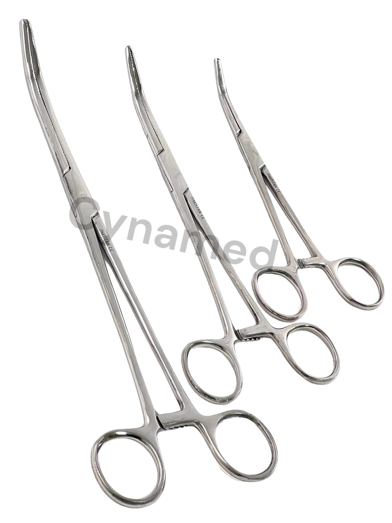 Cynamed Set of 3 Piece -Ultimate Hemostat Set Pean Hemostat Forceps Curved 6",8",10"
