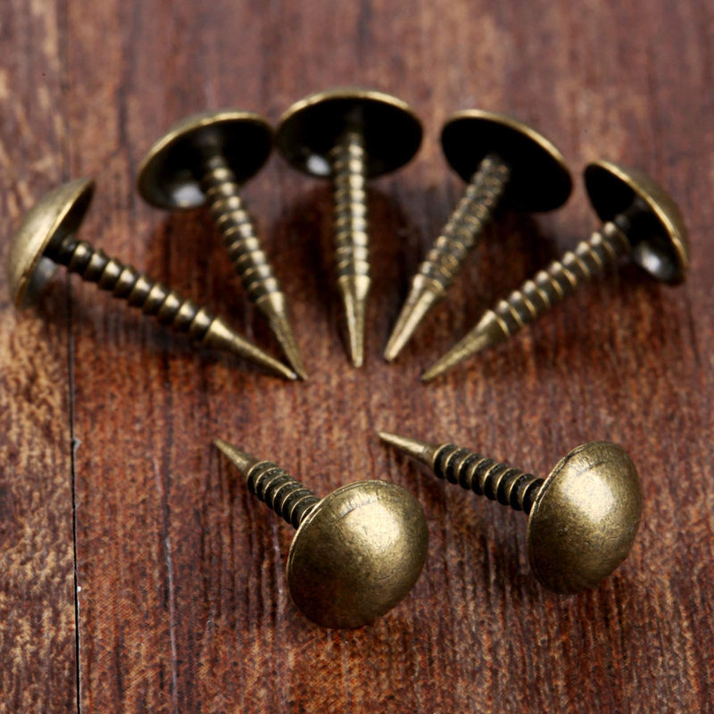 [Australia - AusPower] - dophee100Pcs Antique Brass Upholstery Tacks, Decorative Upholstery Nails Studs Pins for Furniture Sofa Beds Wood Crafts Cork Board DIY Projects, 0.32"x0.59" Style 4 