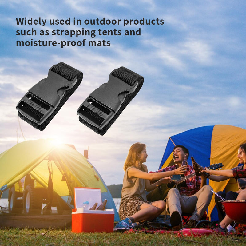 [Australia - AusPower] - 5Pcs Black Nylon Strap 1" x 47" (3.9ft) Buckle Straps with Quick Release Adjustable Straps with Buckles, Tie Down Straps for Backpacking, Outdoor Activities 1"x47"(5Pcs) 