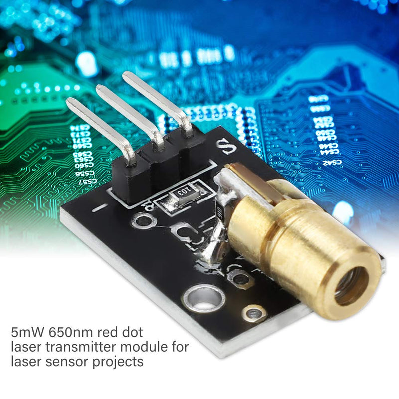 [Australia - AusPower] - 4 Pcs 3 Pin 650nm Red Laser Transmitter Module Dot Diode Copper Head Sensor Module for Laser Sensor Projects 