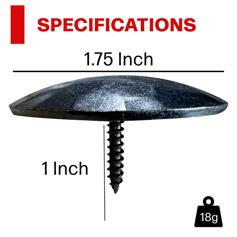 [Australia - AusPower] - 25 Pack- 1.75 Inch Iron Clavos Decorative Nails Screws Forged Hammered Door Nails Wood Furniture Upholstery Tacks Rustic Antique Forged Finish by Sidco Supply 25Pk 1.75" Black 