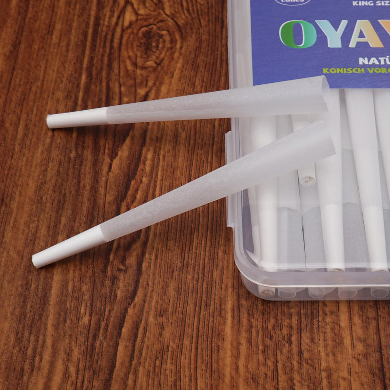 Pack of 110 108 mm King Size Cones, Conical Pre-Rolled Sleeves Pre Rolled Paper Premium Cones (White) White