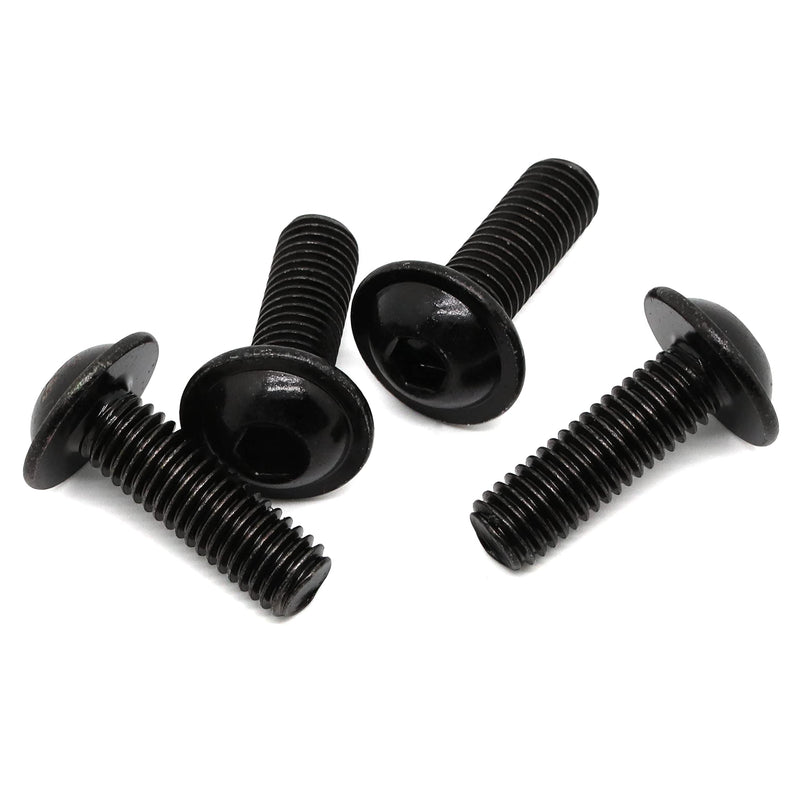 [Australia - AusPower] - M6 x 16mm Flanged Button Head Socket Cap Screws, Black Oxide, Full Thread, Allen Socket Drive, 304 Stainless Steel, 25 PCS M6 x 16mm 