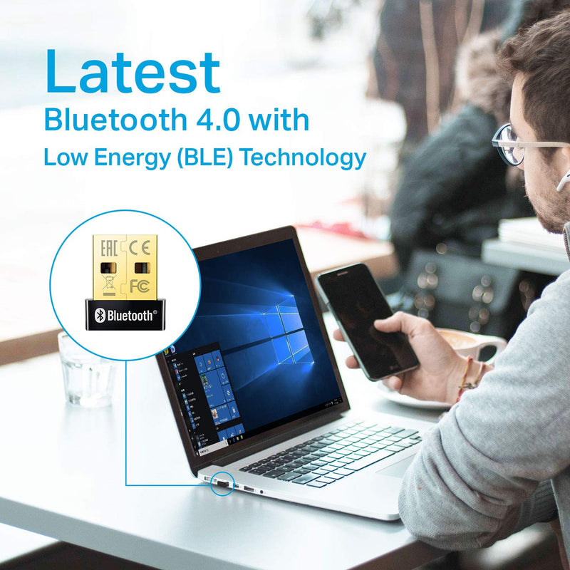 [Australia - AusPower] - TP-Link USB Bluetooth Adapter for PC, Bluetooth 4.0 Dongle Receiver, Plug & Play, Nano Size, EDR & A2DP Technology, Supports Windows 11/10/8.1/8/7/XP for Desktop, Laptop, PS4/ Xbox Controllers (UB400) 