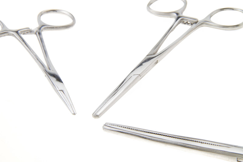 SE Ultimate 6-Piece Hemostat Set - Stainless Steel, Straight and Curved Forceps for Crafts, Fishing Lines, Sewing, Doll Making, Hobbies - HEMO-SET-6