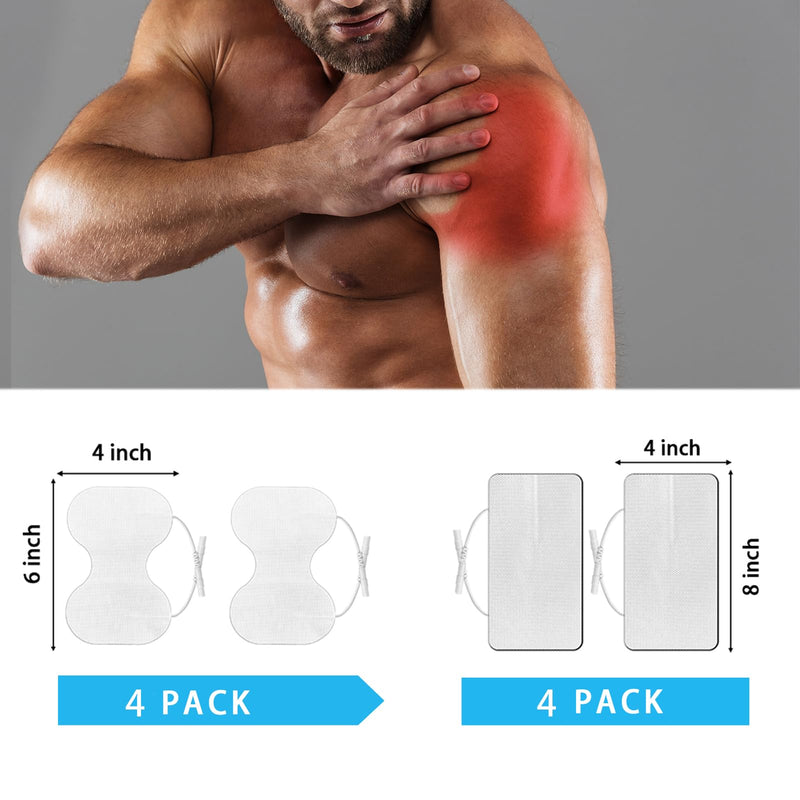 [Australia - AusPower] - TENS Unit Replacement Pads, 8 PCS Premium Thickened Reusable Self-Adhesive Electrode Pads for EMS Muscle Stimulator Massager 2size,8 PCS 