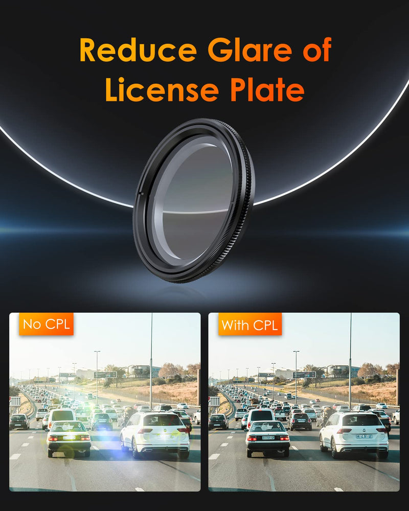 [Australia - AusPower] - Vantrue 40mm Ultra-Slim CPL Circular Polarizer Filter for Vantrue E1, E2, E3, E1 Lite, S1 Pro, N4 Pro N5 Dash Cam, Reduce Glare and Reflection, Enhance Contrast 