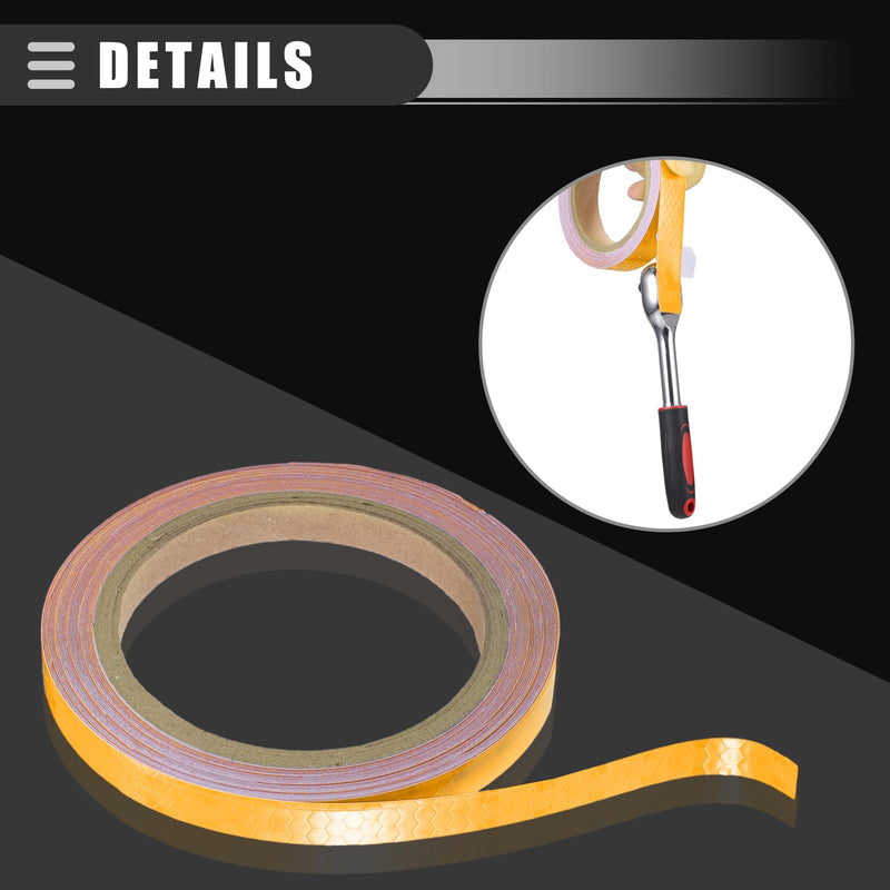 Motoforti Universal Reflective Tape Automobiles Motorcycles High Brightness Reflective Sheet, 1cmx8m, Durable, Weather Resistant, PVC, Yellow 1cm*8m
