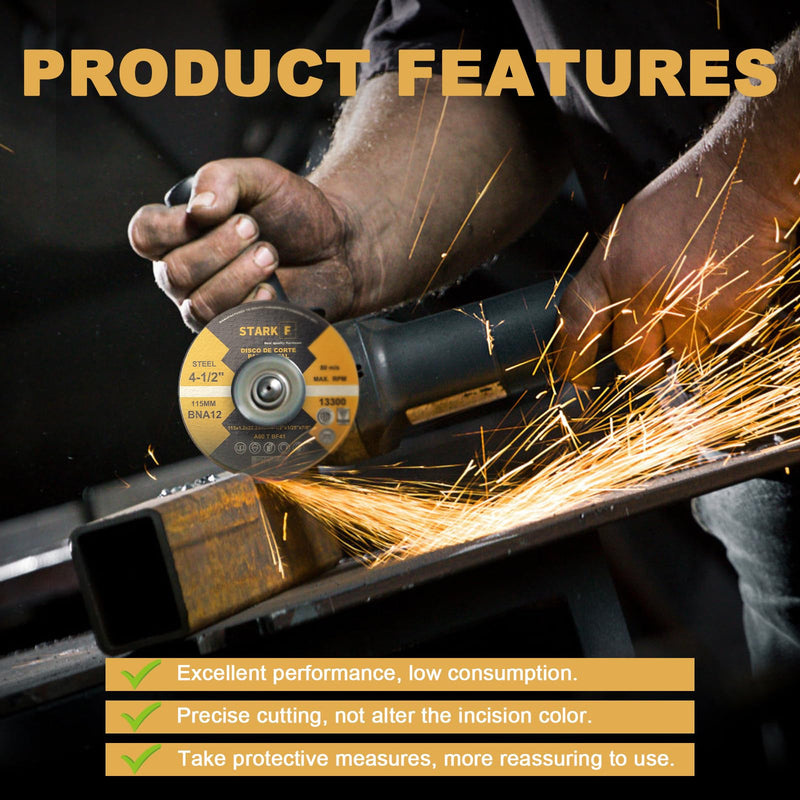 [Australia - AusPower] - Pack of 20 Extra Thin 1 mm Metal Cutting Disc, Professional 115 mm Precise Slat Discs, Fast Flap Discs for Metal Wood Steel, Universal Accessories Cutting Disc for Angle Grinders 