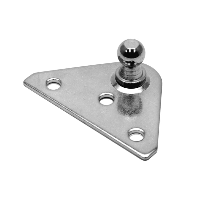 [Australia - AusPower] - TCH Hardware - 4 Pack 10mm Steel Ball Stud Flat Mounting Bracket | Gas Spring Shock Strut Prop | Steel | Heavy Duty Zinc Plate Hardware | Silver Flat Bracket 