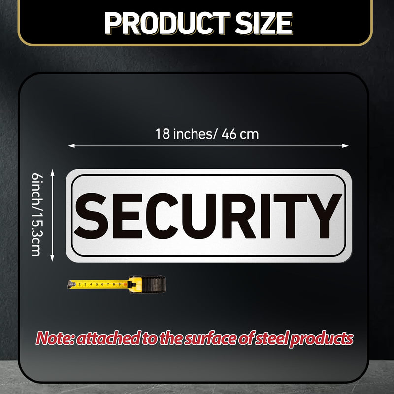 [Australia - AusPower] - 4 Pcs Security Car Magnetic Signs Reflective Security Heavy Duty Signs for Vehicles Magnetic Truck Signs Waterproof Security Officers Magnetic Decals for Patrol(White with Black Border) White with Black Border 